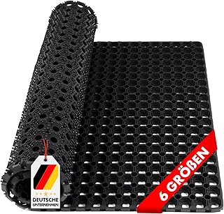 etm Profi Ringgummimatte | Gummimatte für den Eingangsbereich außen und innen | Matte mit robuster Ringgummi Struktur | Größe wählbar (80x120 cm, 23 mm)