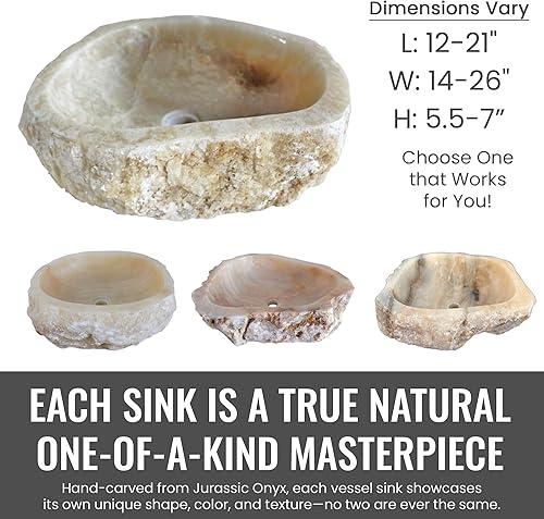 Miniatura 2 de Eden Bath EB_S029JO-P - Fregadero de piedra natural para vasos, ónix jurásico