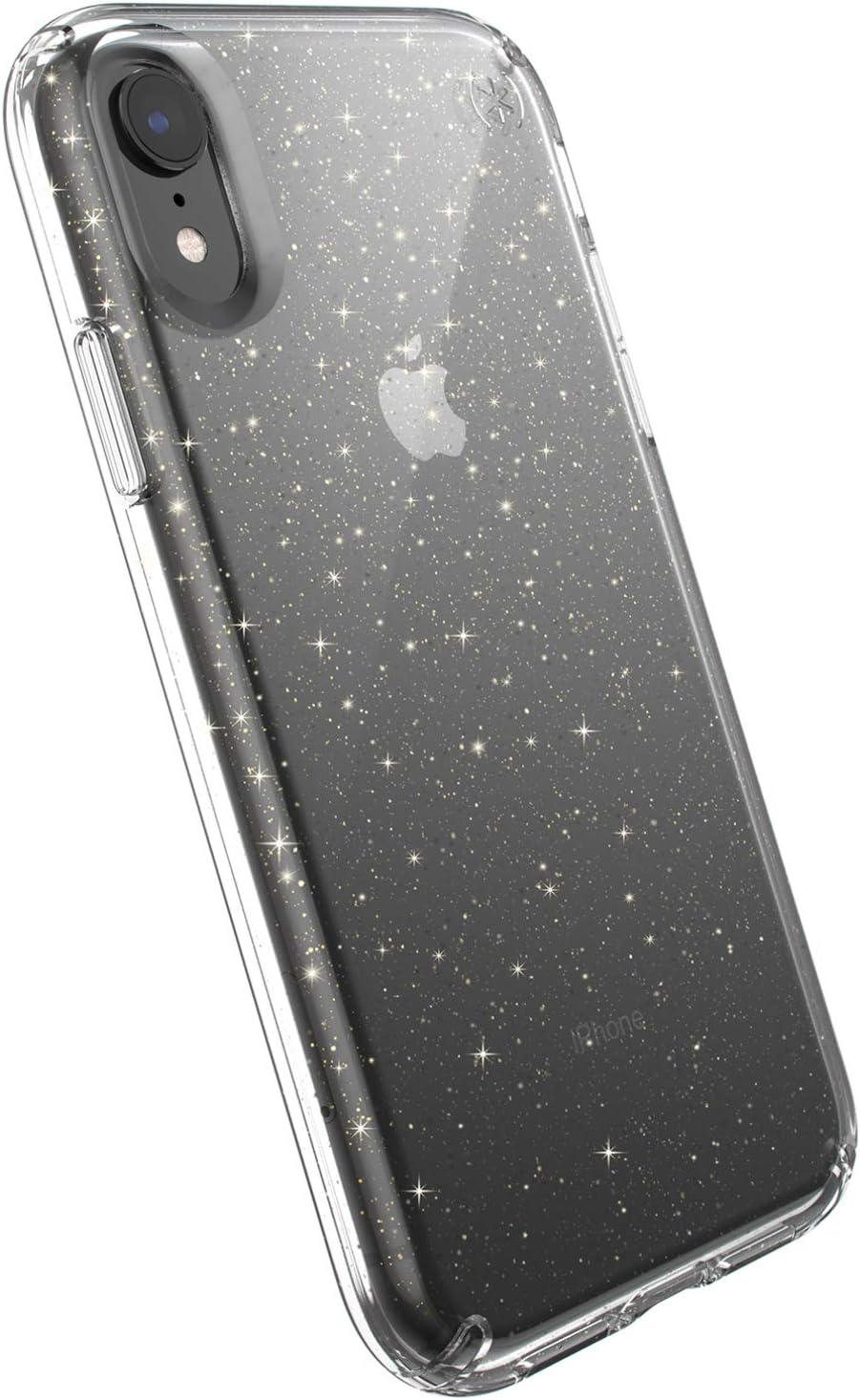 Speck iPhone XR Case, Clear Glitter Protective Ultra Thin Slim Hard Anti Scratch Presidio Cover Case - Gold Glitter