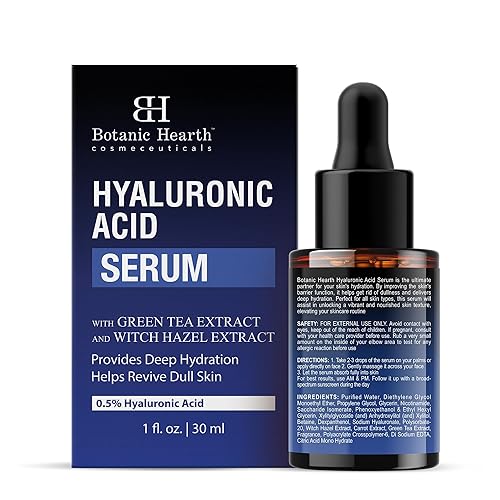 Miniatura 8 de Botanic Hearth Suero de ácido hialurónico al 0.5% para la cara con 2% de niacinamida, hamamelis y extractos de té verde  Hidratante e hidratante