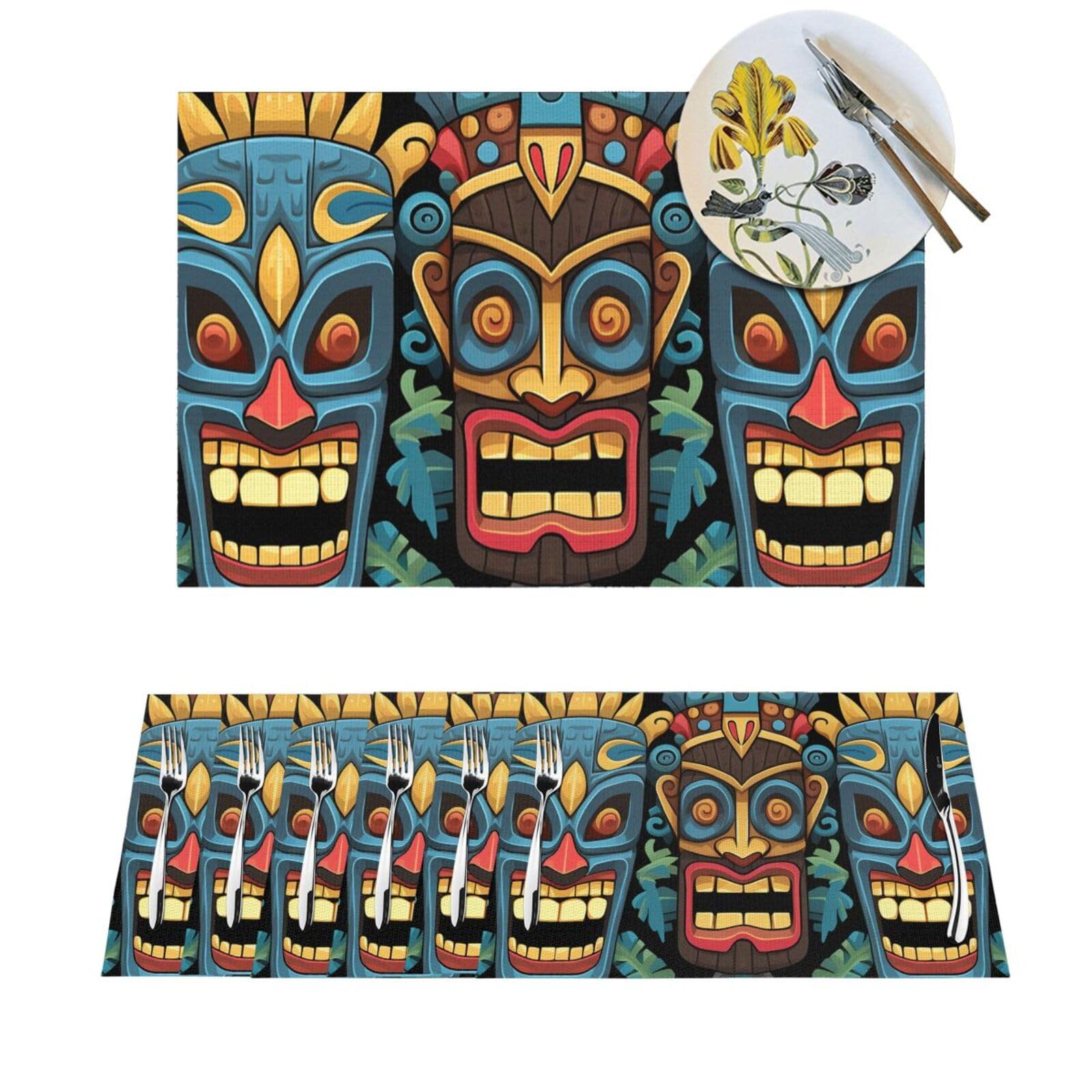 Set de table antidérapant Tiki fini les assiettes qui glissent tapis de table en PVC