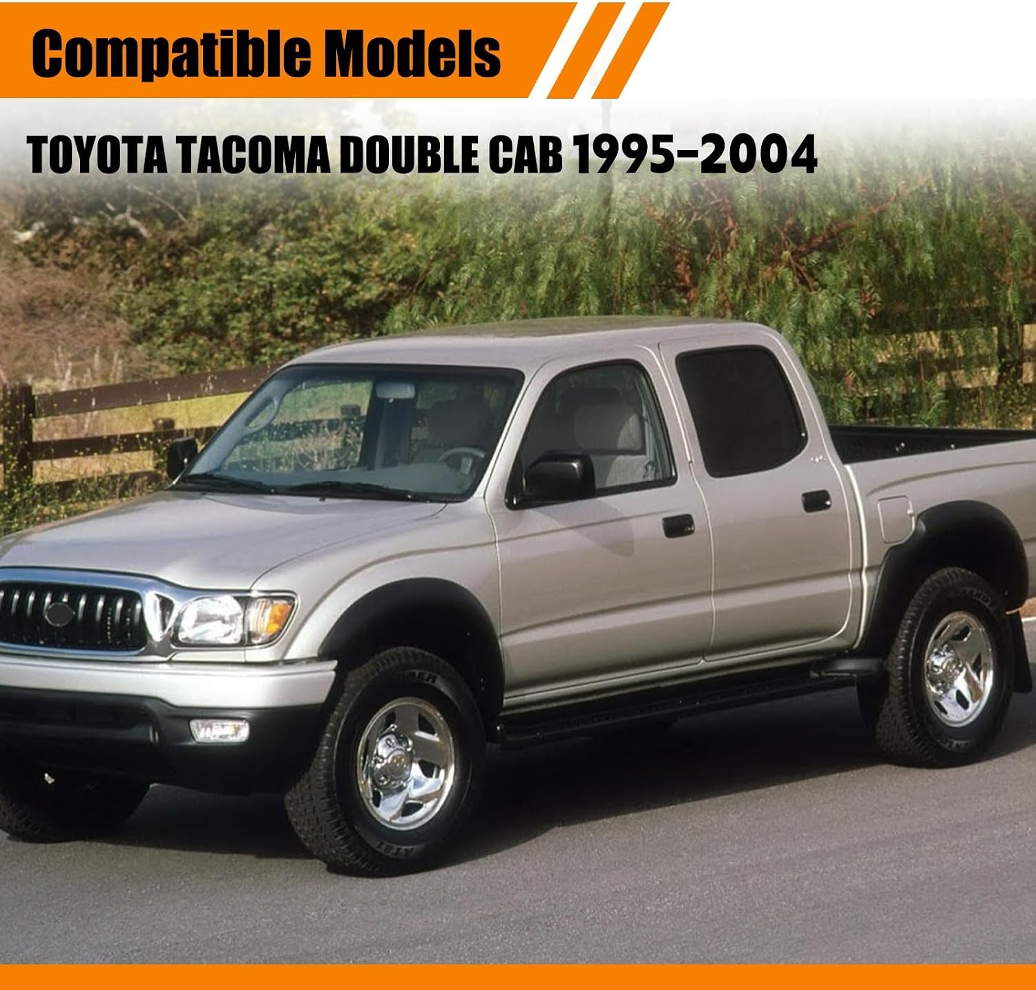 4Pcs Outer Door Window Belt Weatherstrip Moulding Trim Kits Compatible with 1995-2004 Toyota Tacoma Double Cab, OE Replace# 68210-04020 68160-04020 68230-04010 68180-04010 (Set of 4)