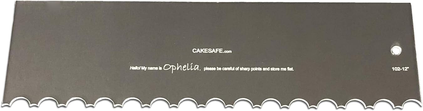 مشط تزيين CakeSafe Ophelia 12 بوصة ، يضاعف مثل Icing Smoother and Scraper. مشط كعكة فريد للديكور ، مشط الصقيع وأدوات الحوذان ACC-102-12 