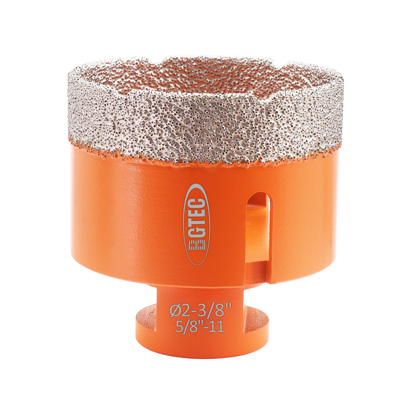 Dry Diamond Core Drill Bits,BGTEC 1pc 60mm Diamond Hole Saw with 5/8-11 Thread for Porcelain Tile,Ceramic Granite Marble Stone Masonry Brick