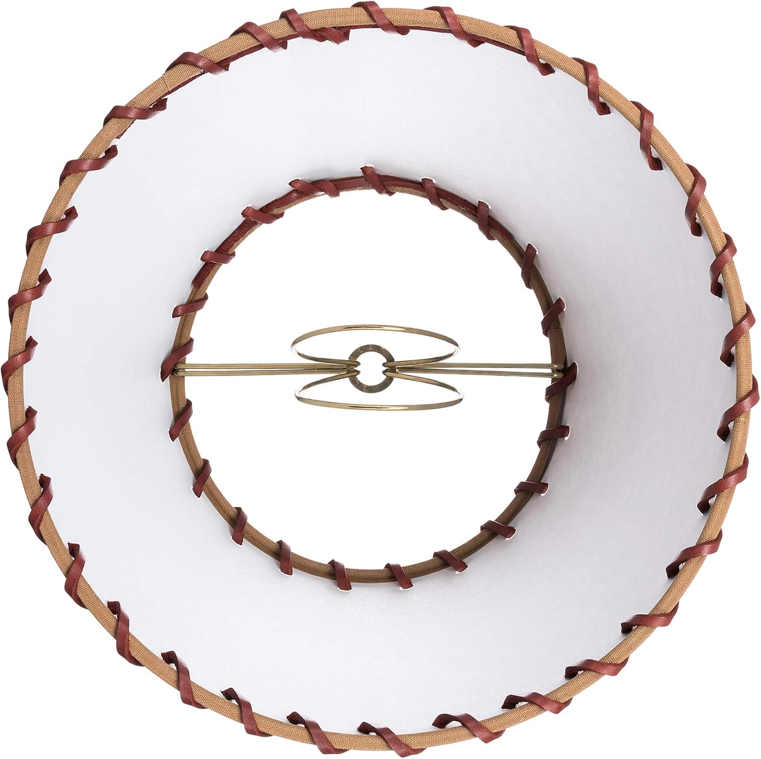 Upgradelights Oiled Parchment 8 Inch Empire Clip On Lamp Shade with Stitched Trim