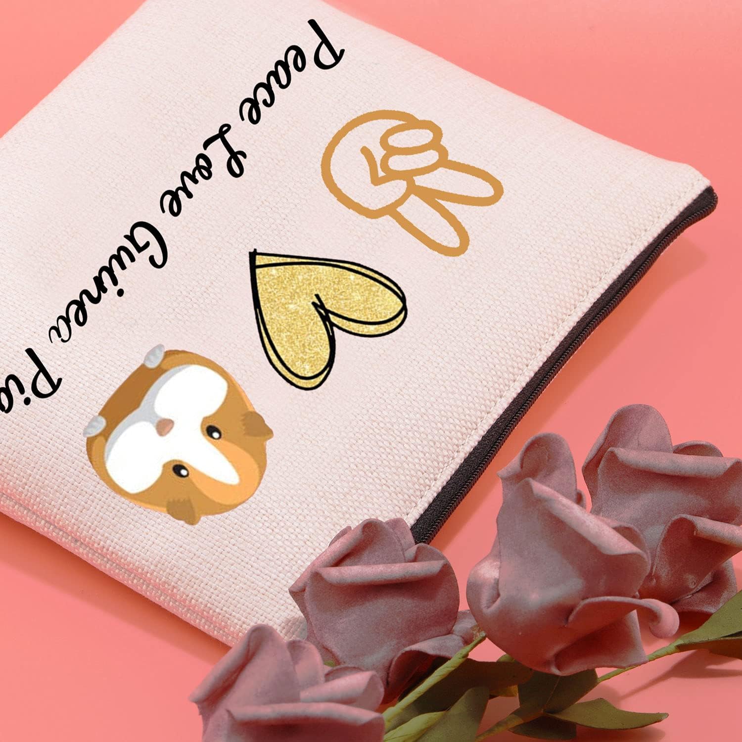 JXGZSO Guinea Pigs Makeup Bag Cavy Cosmetic Bag wheek Hamster Zipper Pouch Bag Gift Guinea Pig Animal Lover Gift (Guinea Pig) - Image 6