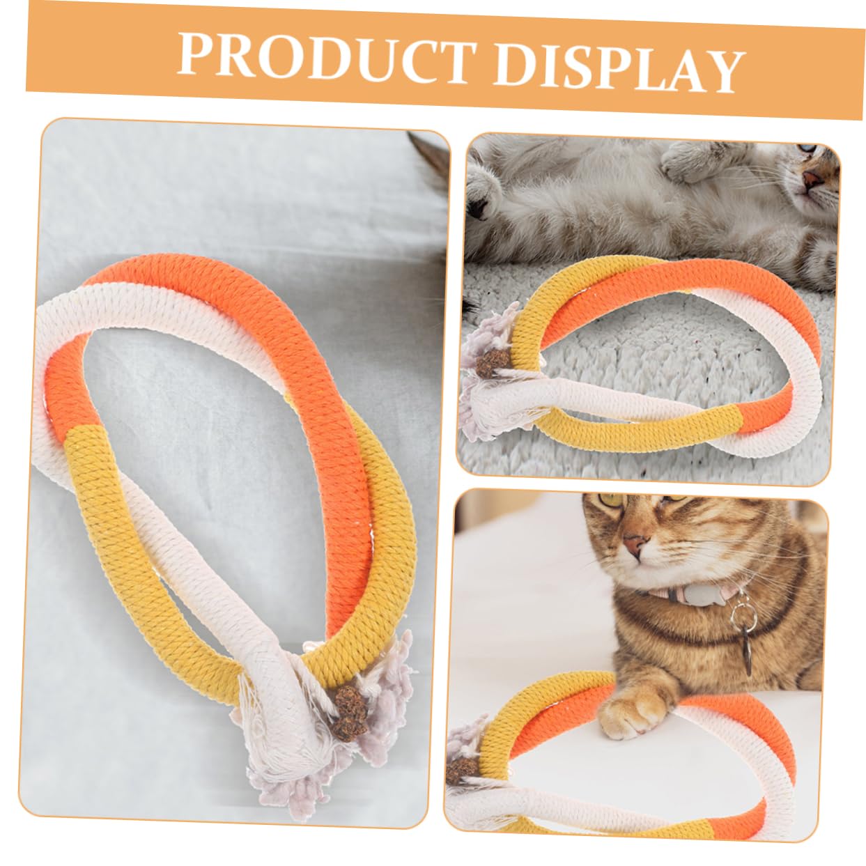 POPETPOP 15 Pièces Jouets De Corde À Mâcher pour Chat Jouets De Meulage De Voiture De Chat pour Chats D'Intérieur De Poignée De Chat d'herbe À Chat De Morsure