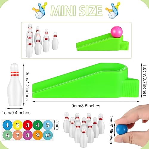 Miniatura 2 de Kathfly Recuerdos de fiesta de bolos para niños mini juego de bolos con bolos en miniatura rampa boliche bolos mini juegos juegos de bolos de mesa
