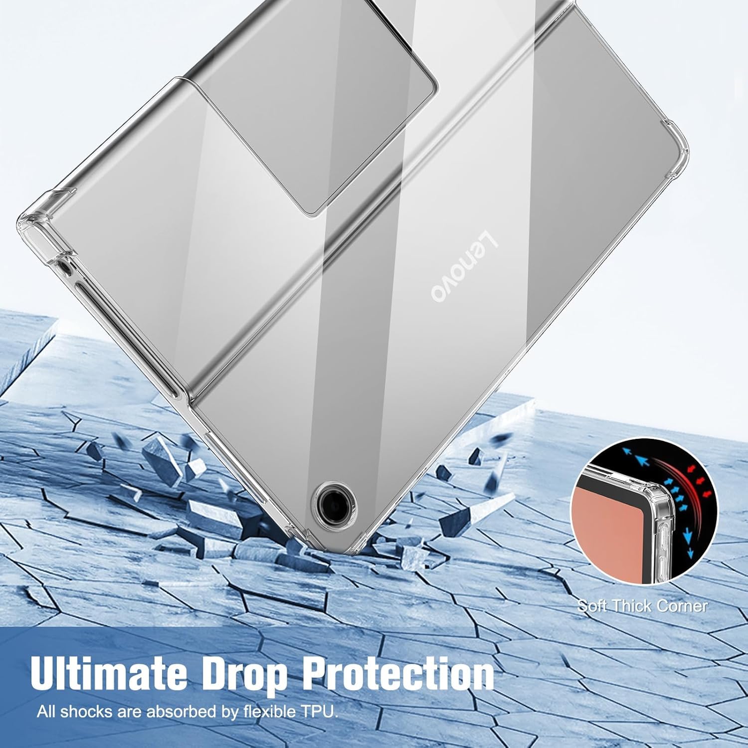 M.G.R.J® Soft TPU Transparent Back Case Cover for Lenovo Tab Plus 11.5 inch (TB351FU) (2024) — Amazon image 4