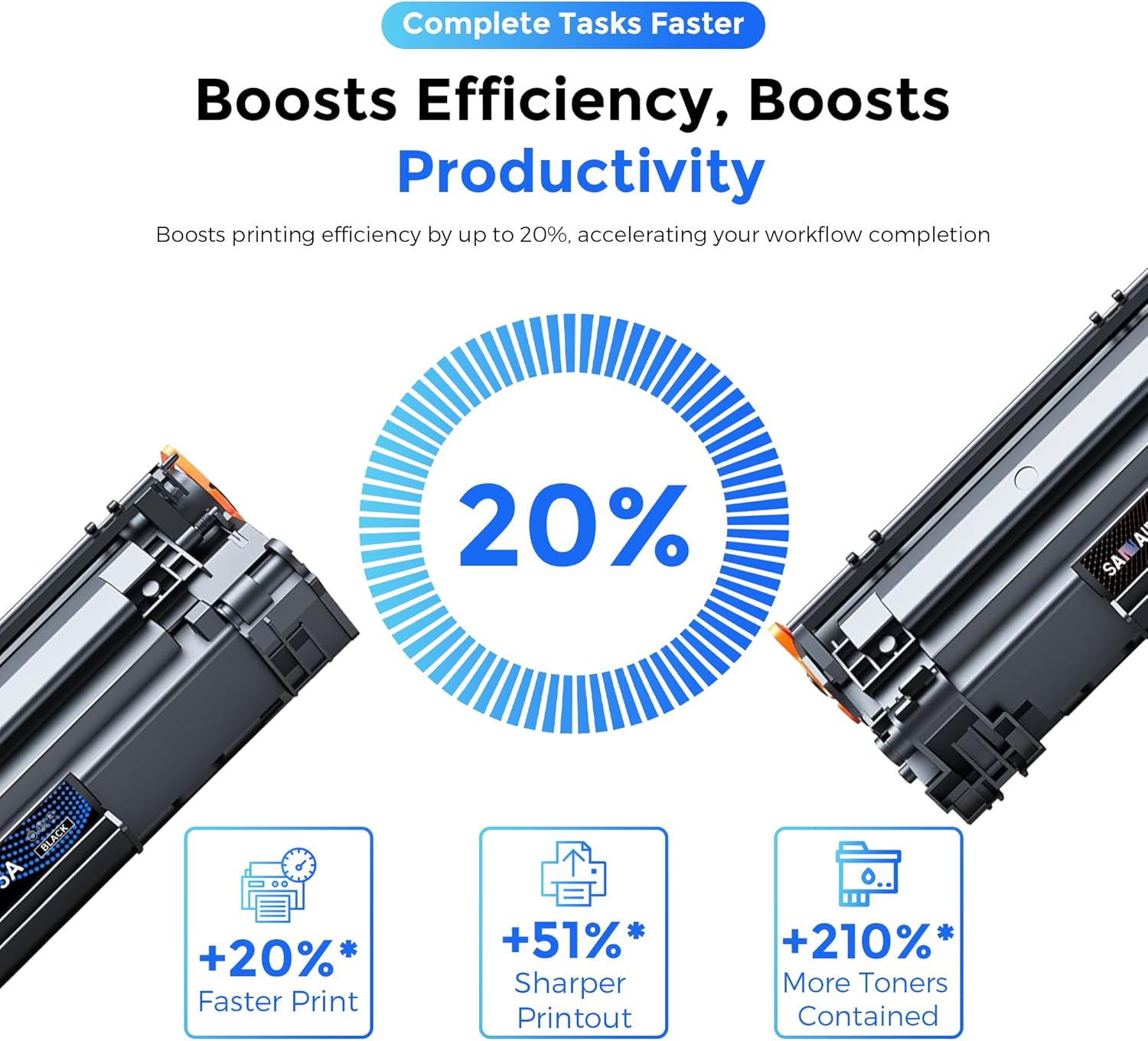 85A CE285A Black Toner Cartridge High Yield Pages (1- Pack) Replacement for hp 85A CE285A Work with LaserJ Pro P1102w P1109w; LaserJ Pro MFP M1212nf M1217nfw Printer