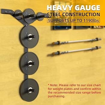 Amazon.co.jp: 壁掛けウェイトプレートホルダー&バーベルラック