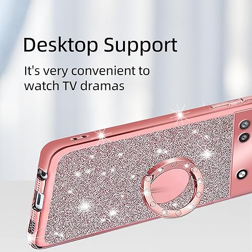 Miniatura 5 de Funda para teléfono Google Pixel 6a, funda para Google Pixel 6a para mujer, con purpurina, suave, elegante, transparente, TPU de lujo, linda funda