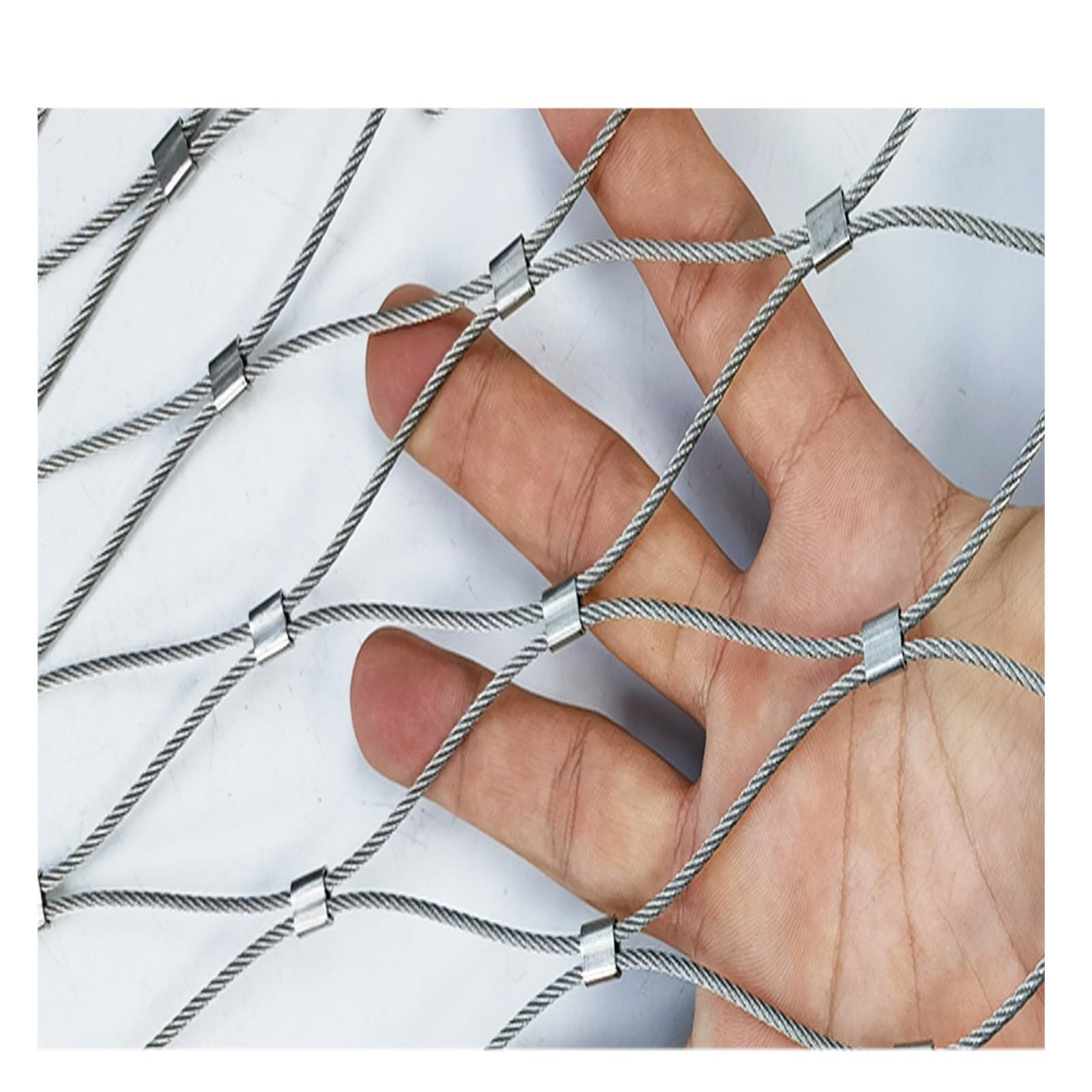 SDGBCXD stainless steel rope mesh, Metal Rope Net Roll，Stainless Steel Material, Flexible Use, Smooth Surface, Mesh(15 * 1.5m/49.2 * 4.9ft)