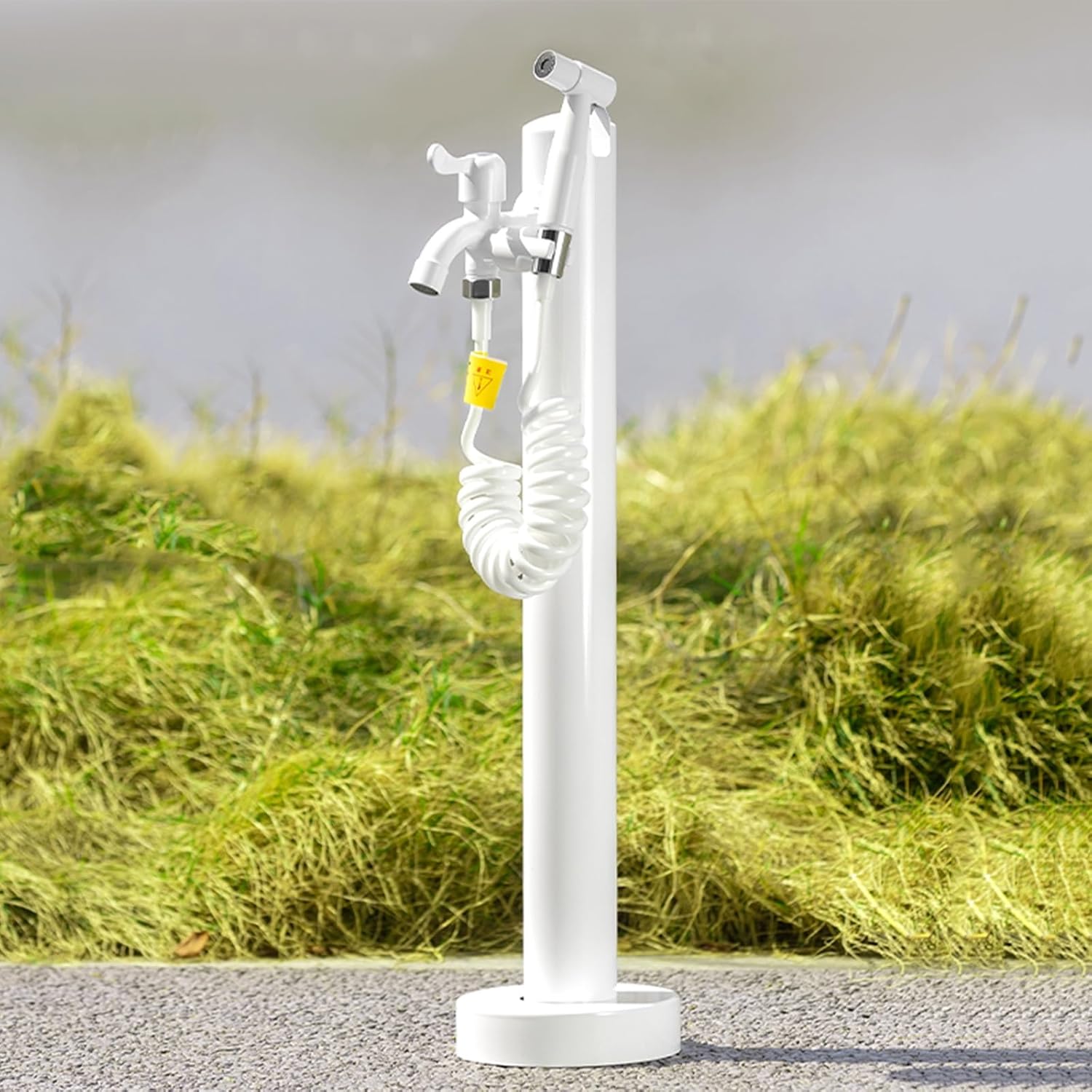 Stainless Steel Outdoor Garden Column Faucet with Spray Gun, 95cm (37in) Watering Solution for Flowers – Durable, Stylish, and Functional Garden Tool