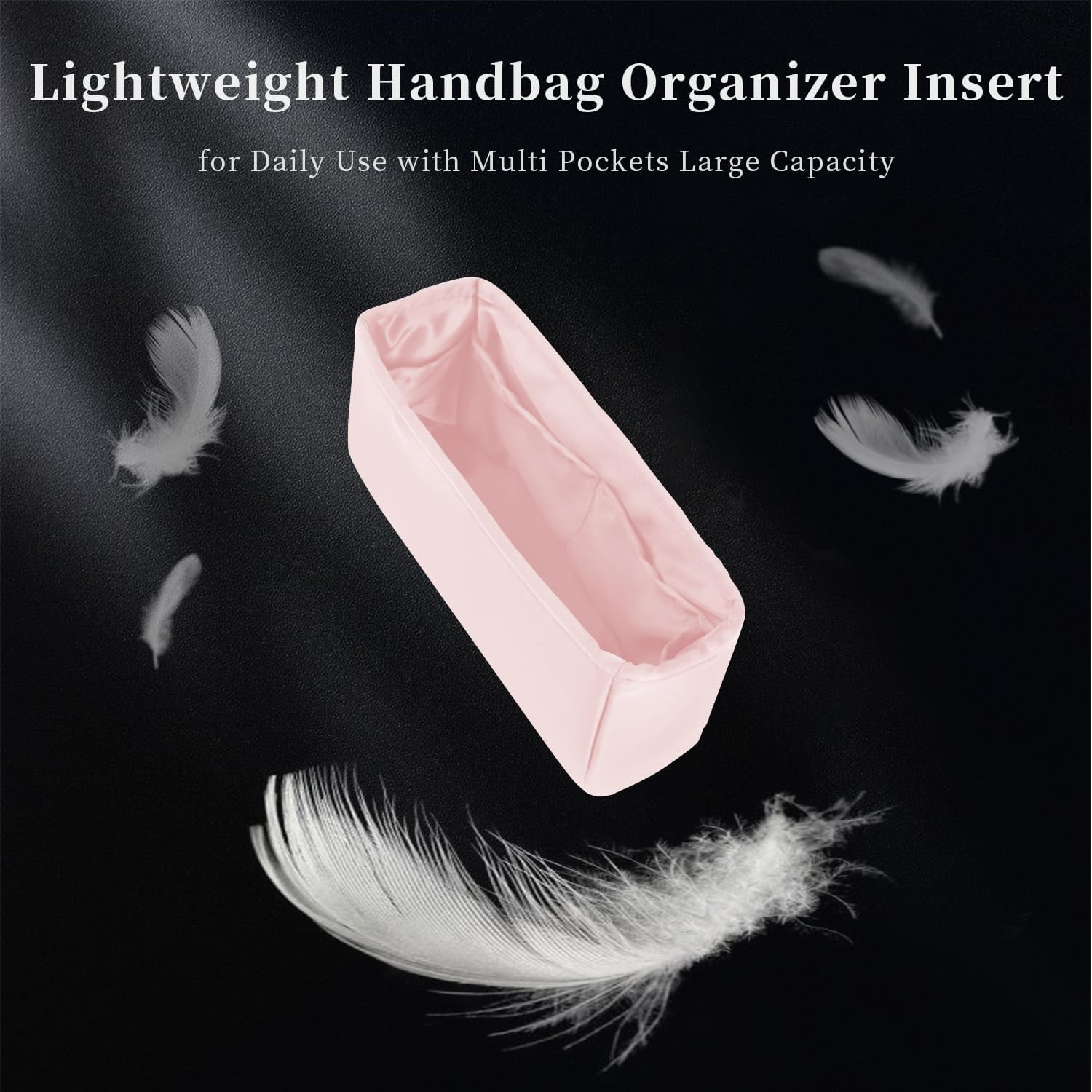 Organizer for Luxury Bag with Silky Satin, Tote Bag Inner and Purse Bags Storage Fit for Neonoe BB/MM/2022 MM Bags, Multiple Pockets Capacity, Lightweight for Daily Use(Pink, Neonoe MM)