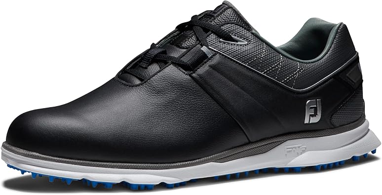 FootJoy Mens Pro|SL Golf Shoes Black/Charcoal/Light Blue 9.5 Narrow