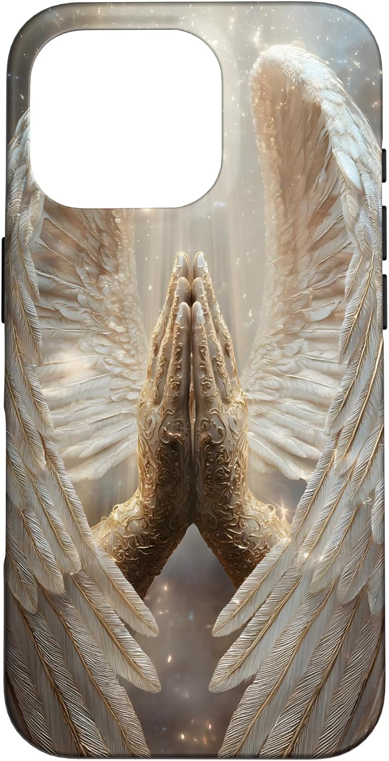 Angel Wings Praying Faith Gratitude Case for iPhone 16 Pro