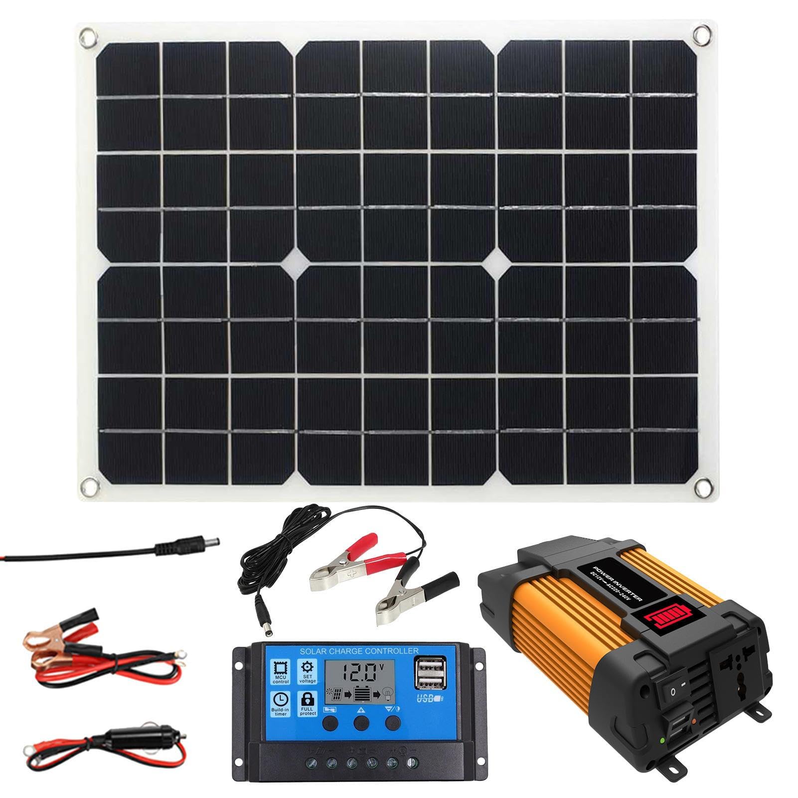 Kit de panel solar, kit de inicio de controlador de carga solar portátil