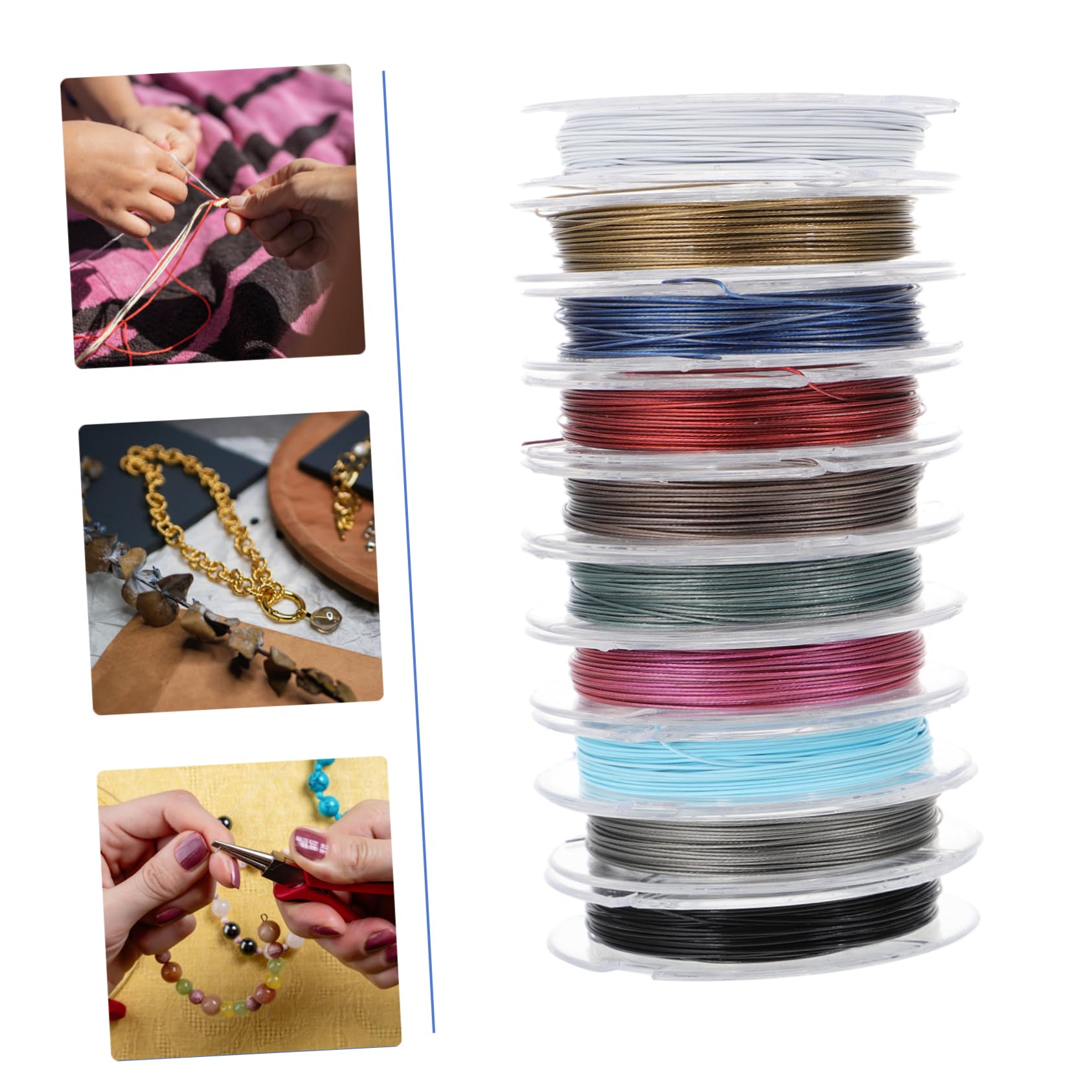 LALAFINA 30rotoli Filo Acciaio Per Bigiotteria Per Materiale Resistente Per Creazioni Di Bracciali e Gioielli Accessori Craft Di Alta Qualità