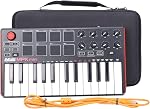 co2crea Hard Travel Case for Akai Professional MPK Mini MKII | 25-Key Ultra-Portable USB MIDI Drum Pad Keyboard Controller (Travel Case)