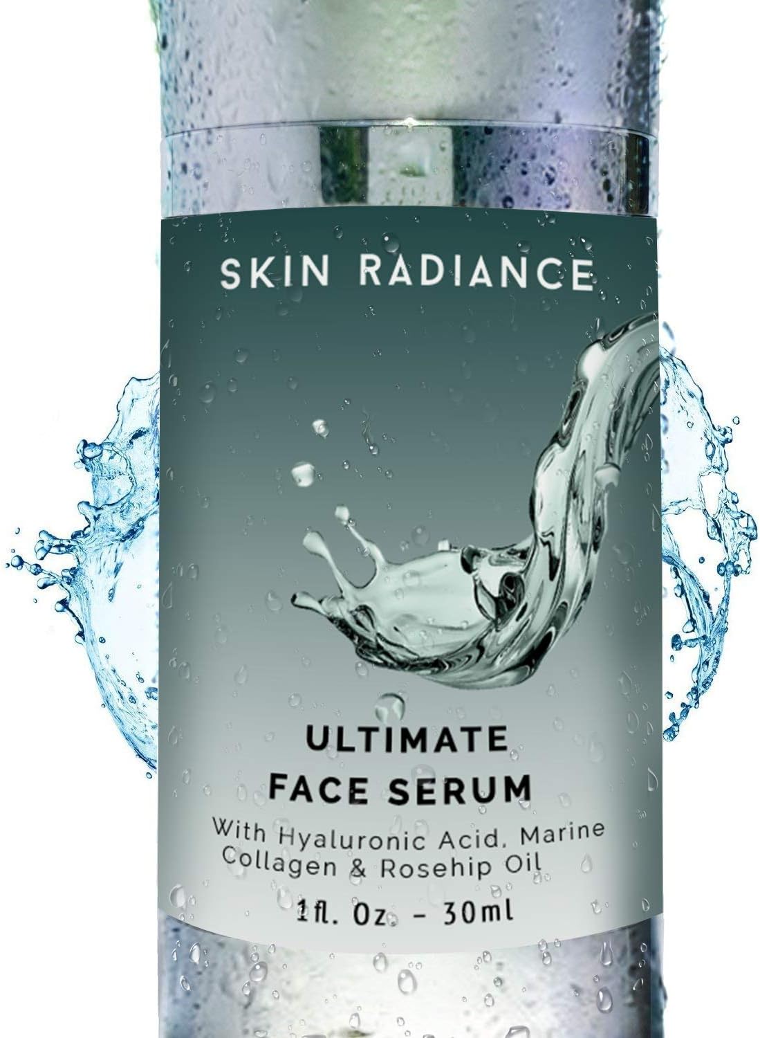 Skin RadianceUltimate Serum / Hyaluronic Acid Serum - With High Strength Retinol, Argan Oil and Marine Collagen - Instantly Plumps & Brightens Skin, Face Serum for All Skin Types including Sensitive Skin - Produced in UK, Vegan & 100% Natural