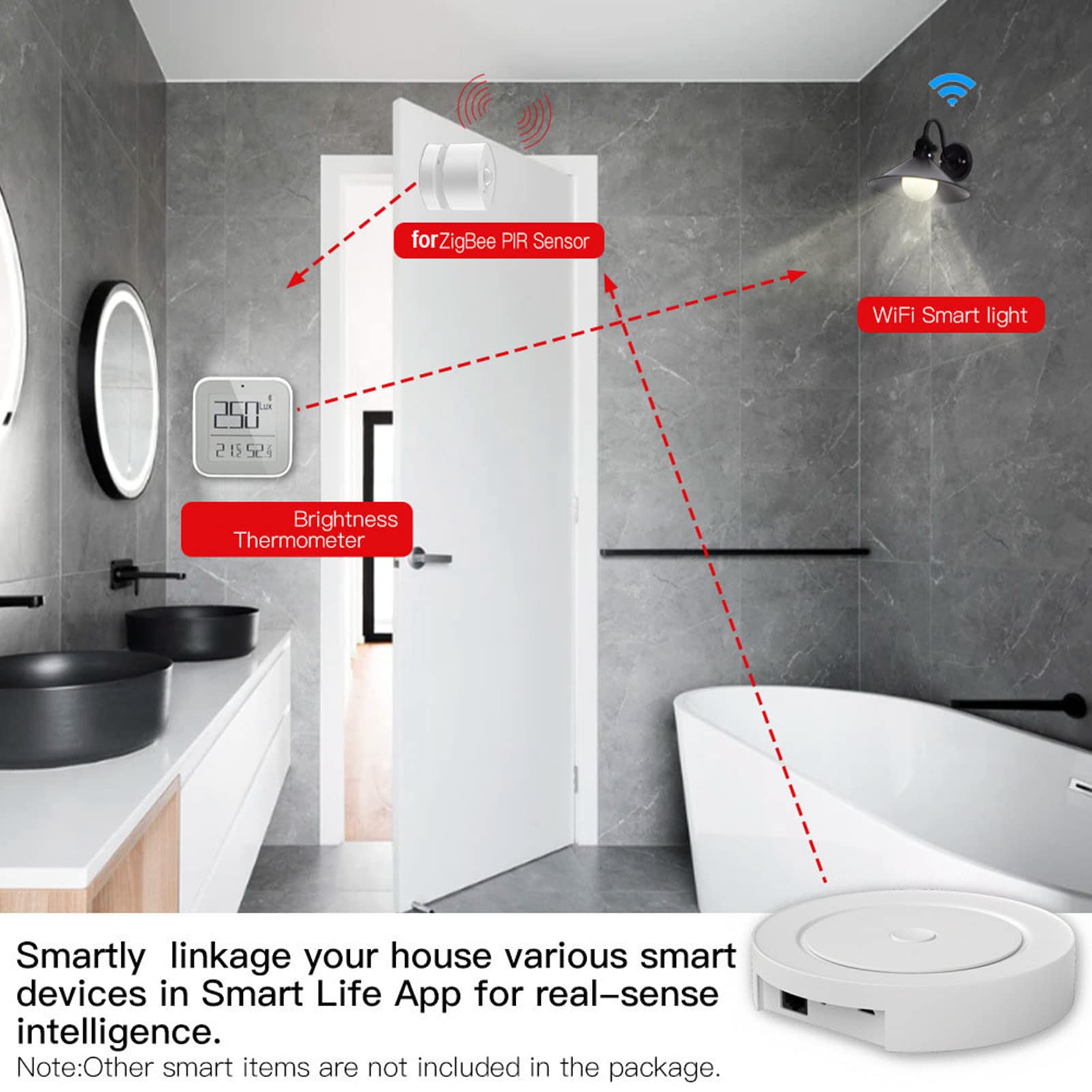 Inteligentna bramka Bluetooth Zigbee uniwersalna bezprzewodowa bramka synchronizacyjna do zdalnego sterowania dla bezpieczeństwa w domowym biurze ABS 4,5 x 1,1 cala
