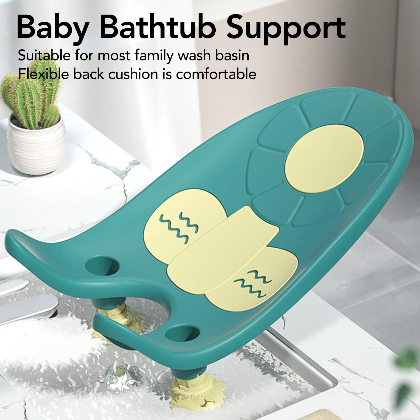 Baby Bath Support Detachable Storage, Prevent Slip, Easy Bathing, Excellent Plastic, with Drain Holes for Infant Shower Bracket (Green)