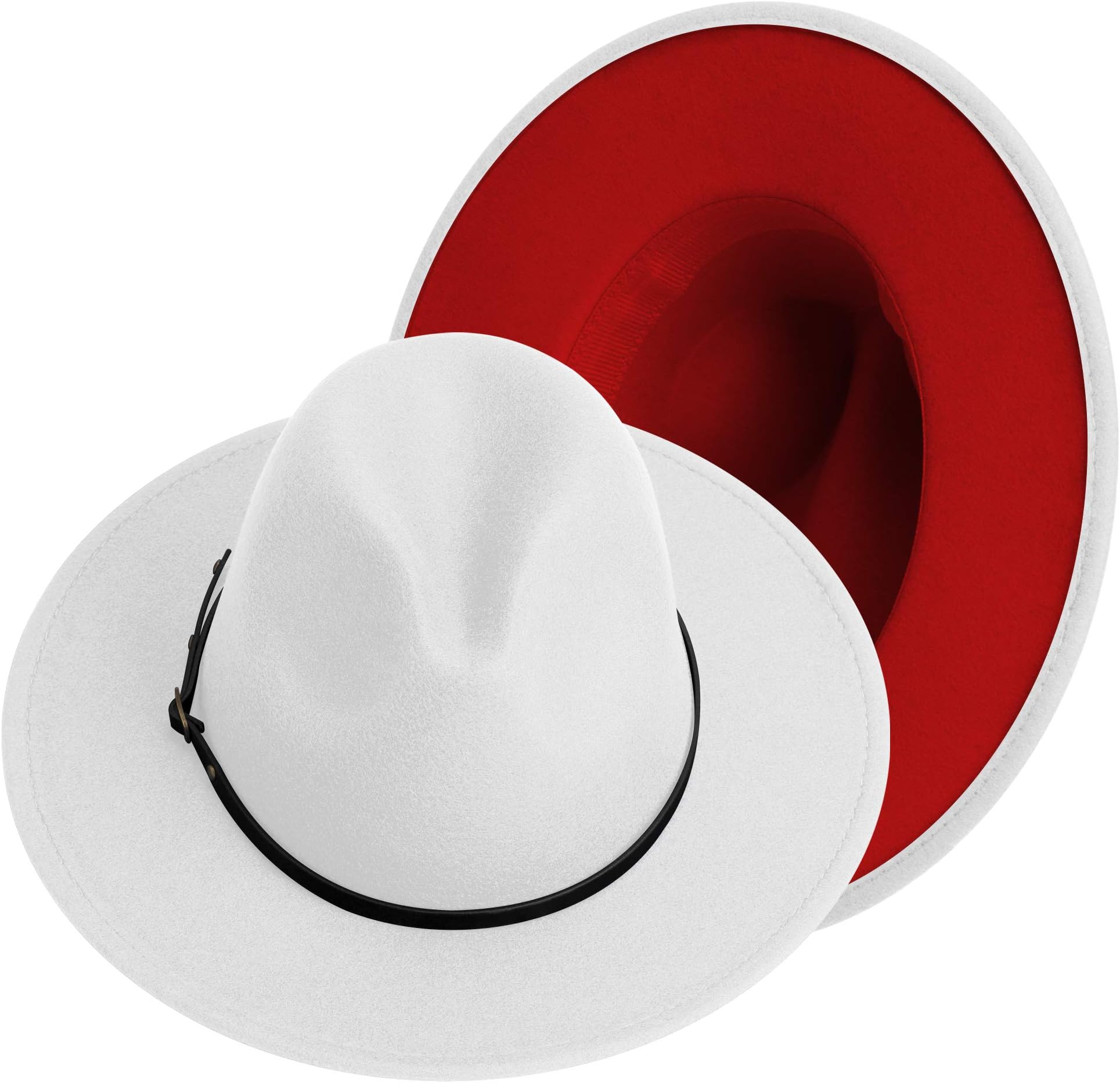 Wide Brim Fedora Hats for Women Men Two Tone Dress Hat Felt Panama Hat in Two Audlt Size