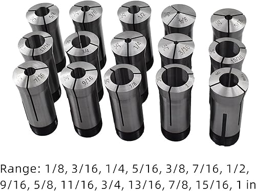 Miniatura 7 de LiGuVCY Juego de pinzas 5C Hexagonal Agujero Collet 14-78 Pulgadas para Mecanizado Torneado 7 Pcs