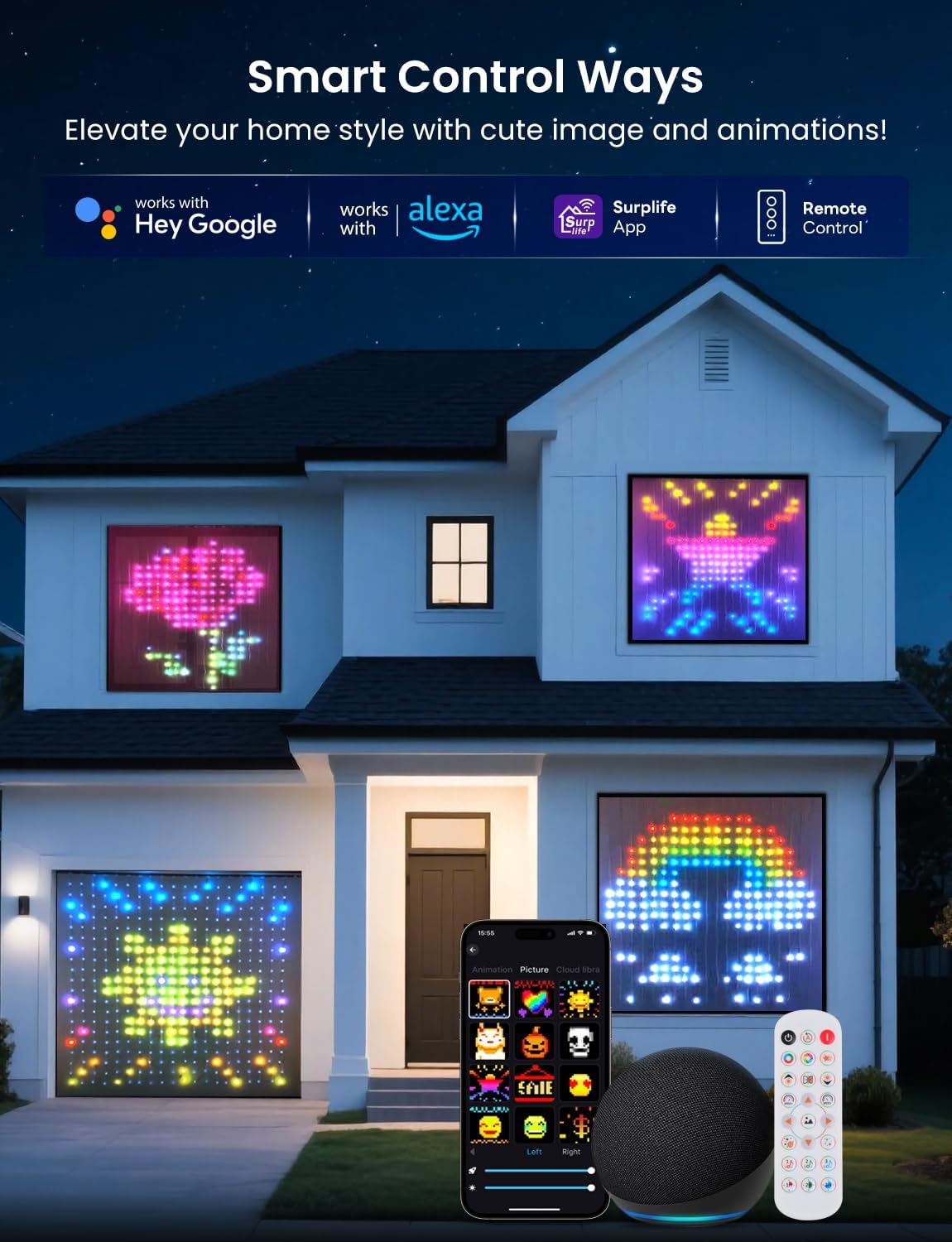 LED Curtain Light, 400 LEDs, Smart RGB IC Color Changing Holiday Wall Lights, 3.3x3.3ft Indoor Dynamic DIY LED String Lights, APP Remote Control, For Bedroom, Living Room, Window Decor, Party, Wedding