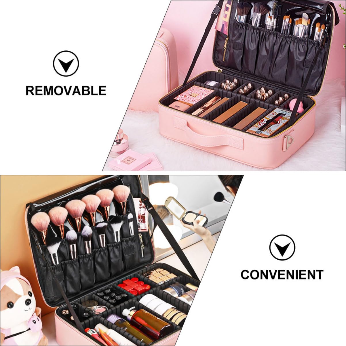 VALICLUD Trousse de Portable Capacité Compartiments Sac de Voyage Pratique pour Cosmétiques et Accessoires pour Loisirs