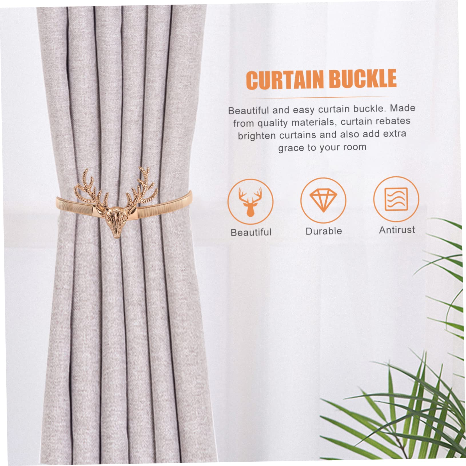 DECHOUS 6pezzi Fermatenda Elegante Metallo Forma di Corna di Cervo per Casa Ufficio e Hotel Design Creativo per Abbellire Le Tende