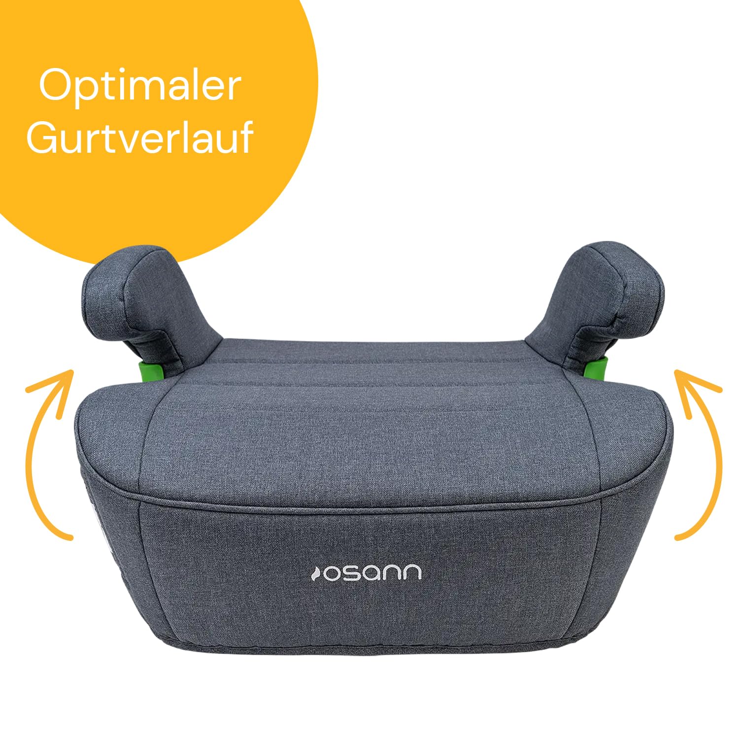 Osann Junior Isofix, Sitzerhöhung Auto Kinder, extra weiche und sichere Kindersitzerhöhung mit Isofix, 126-150 cm (ca. 15-36 kg), Sitzschale i-Size - Elephant Grey