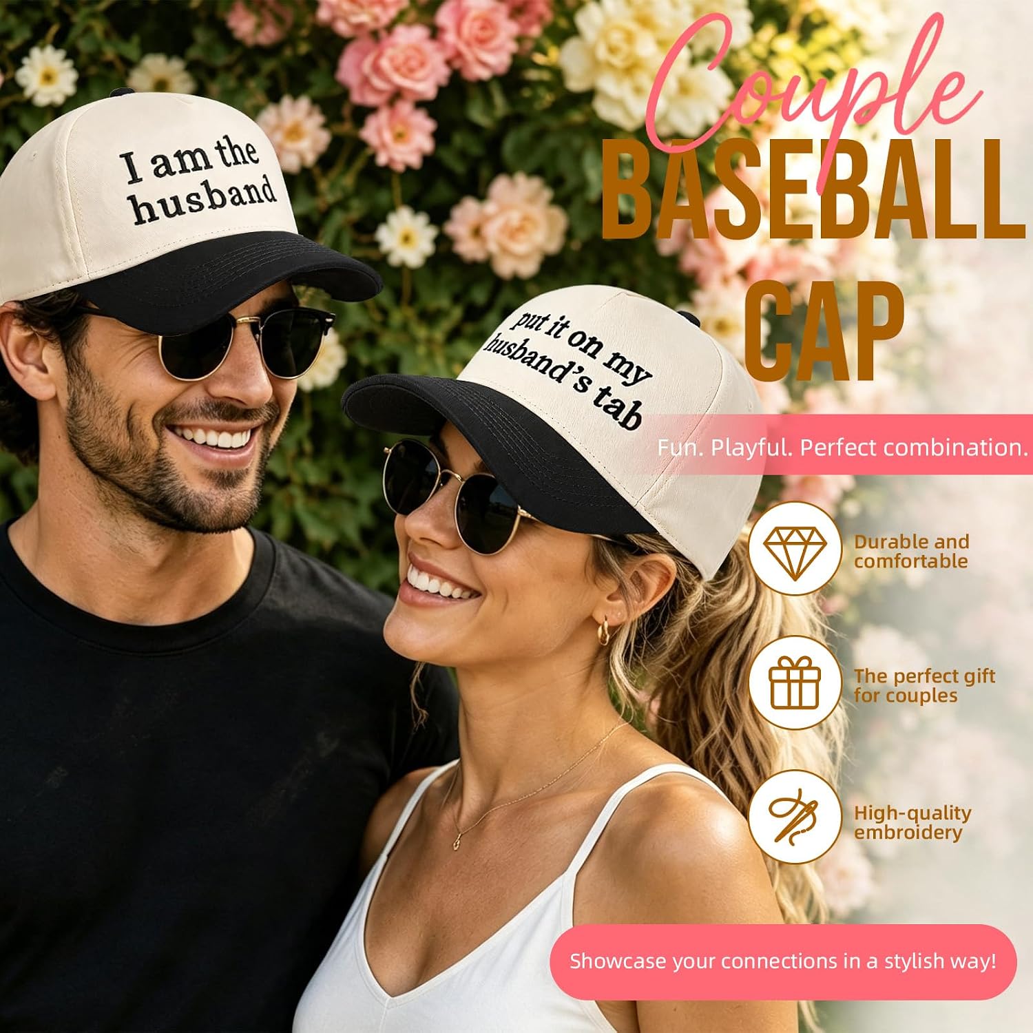 Embroidered Fiance Trucker Hat for Women Men, Engagement Gifts for Couples