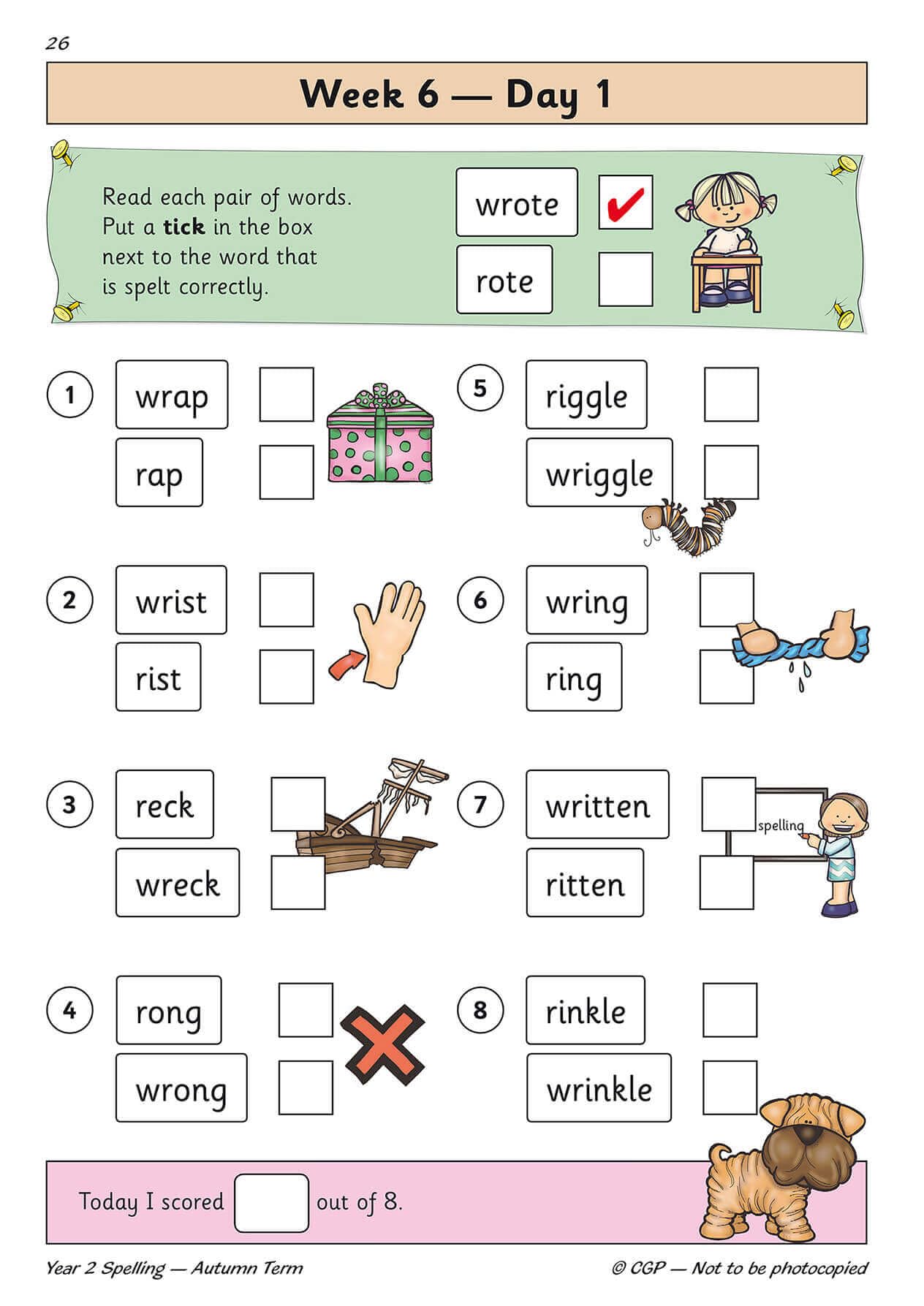 KS1 Spelling Year 2 Daily Practice Book: Autumn Term