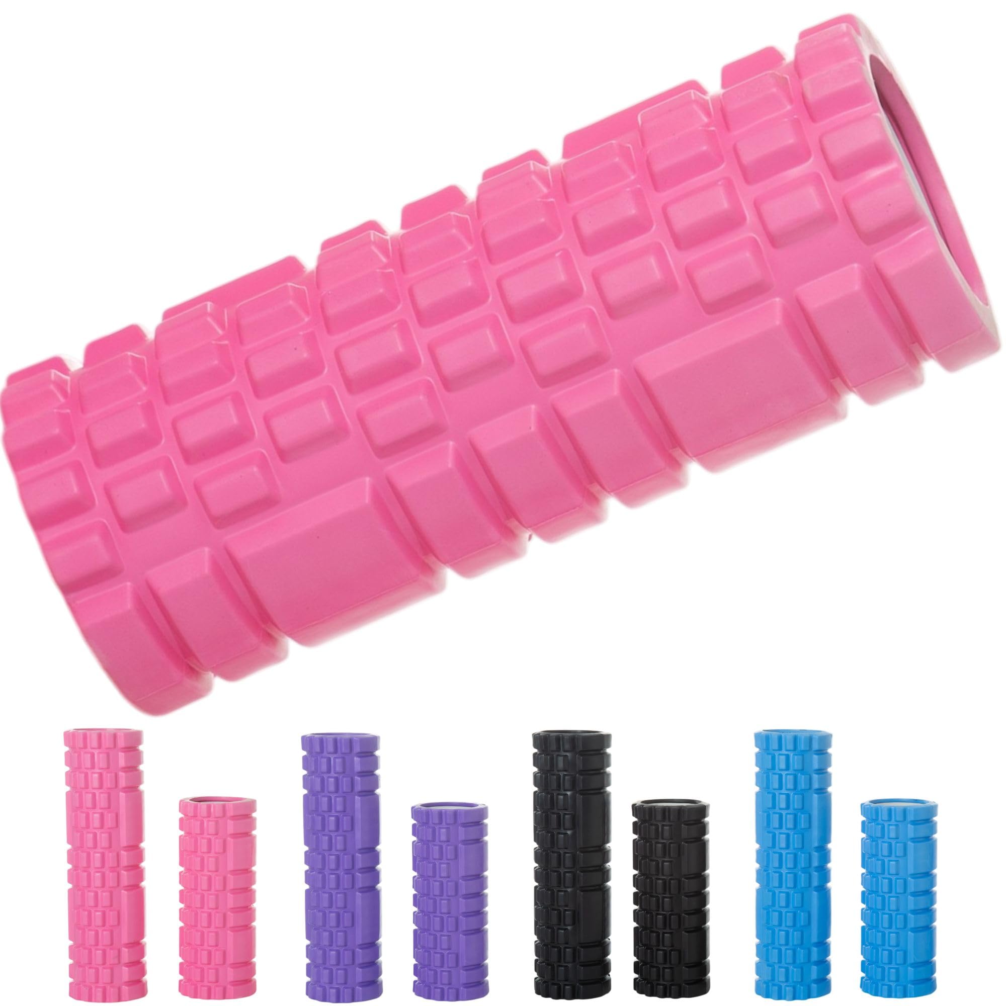 Runners Relief Pro-Roll Foam Roller, High-Density, Deep Tissue Massage, Muscle Recovery, Injury Prevention, Trigger Point Roller for Legs and Back (Pink, Medium)
