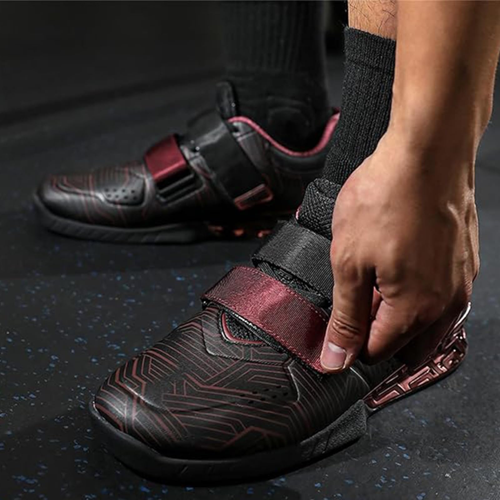 Zapatillas De Halterofilia para Hombre, Anchas, para Sentadillas Y Peso Muerto, Ideales Entrenamiento Funcional En Interiores