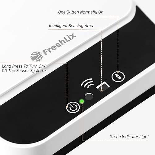 Miniatura 3 de FRESHLIX Botes de basura para baño con tapa, paquete de 2 unidades con sensor de movimiento automático sin contacto de 2.6 galones y 4 galones, cubo