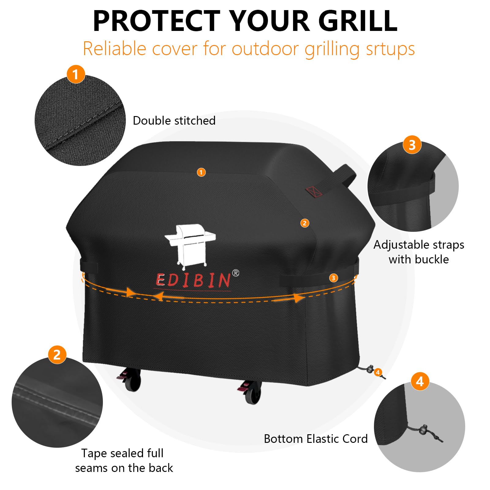 Grillabdeckung Für Ninja FlexFlame PG300/PG301 Serie – Wasserdicht, PU-Material, Mit Klett & Griffen – 152x61x122 Cm