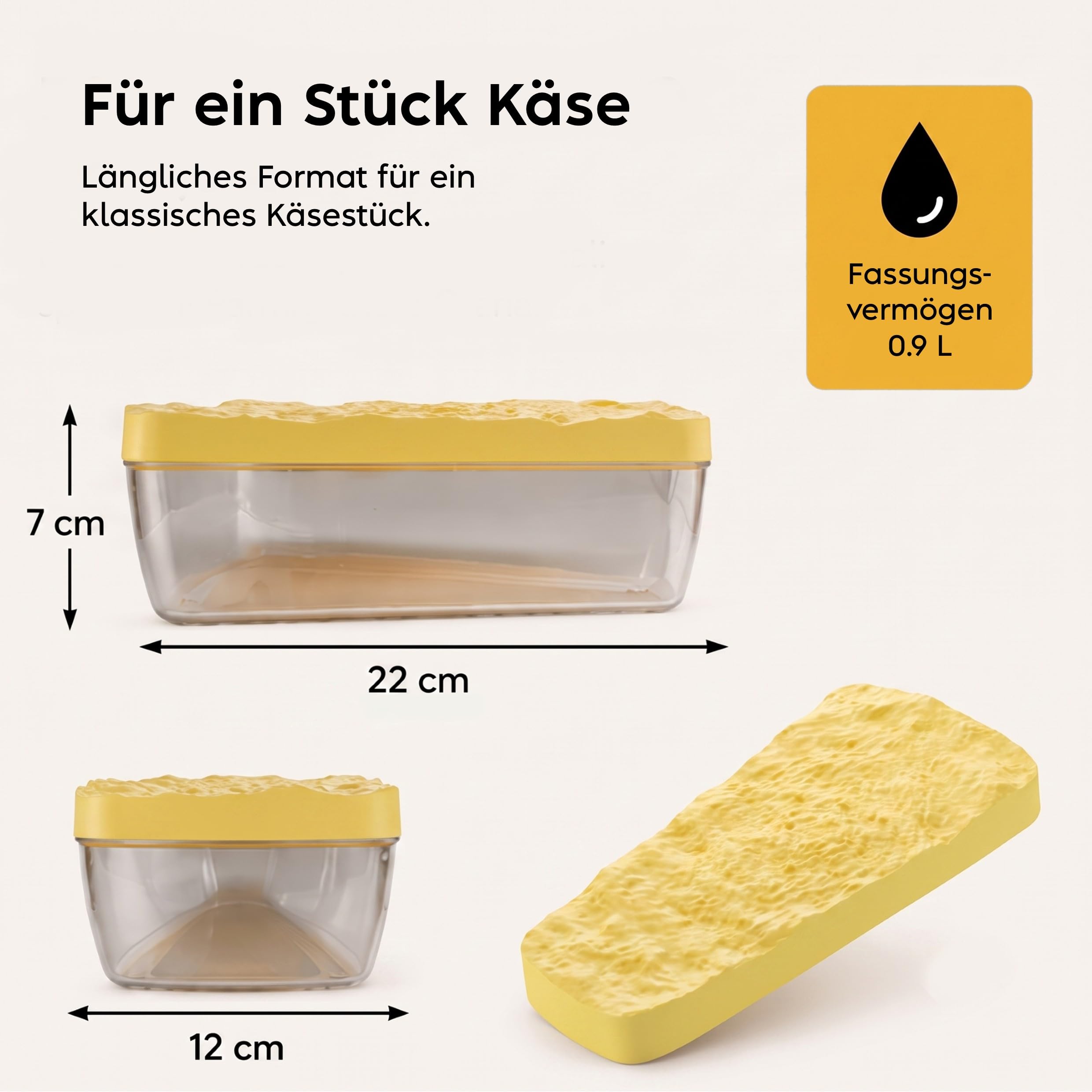 Snips Parmesan-Käse-Sparer, 0% BPA Kunstoff, 0.9 Liter - Made in Italy