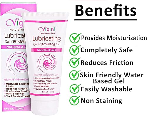 Miniatura 2 de VIGINI - Gel lubricante 100% natural activo para mujeres, gel hidratante vaginal a base de agua, sin color añadido para la sequedad con picazón. Se