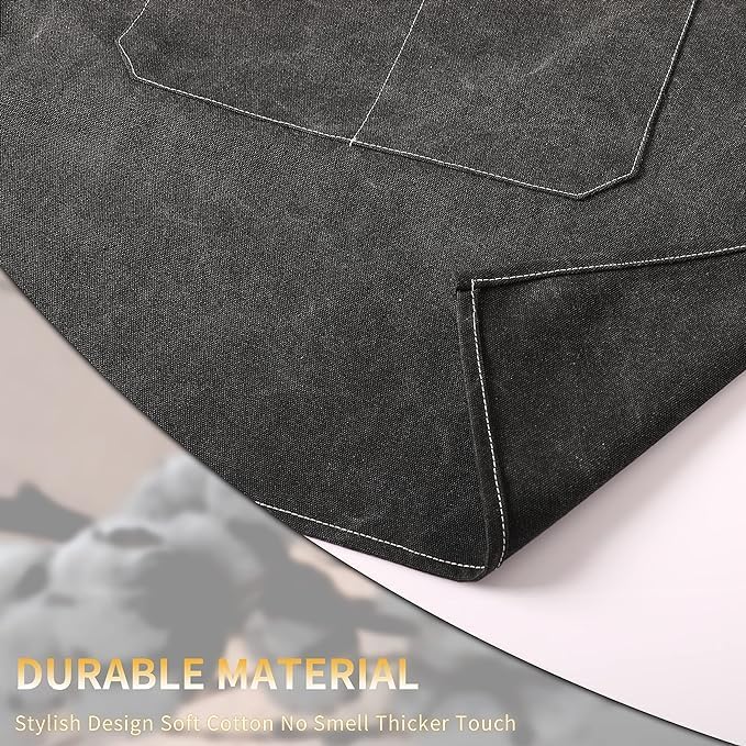 Miniatura 3 de Delantal de chef, delantal cruzado de lona, con correa ajustable y bolsillos grandes, capa de barbero para cocina, salón de cocina