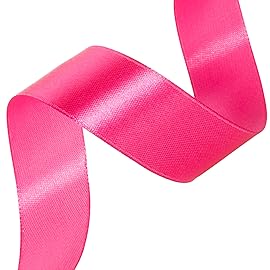 YASEO 1 Inch Rose Red Solid Satin Ribbon, 50 Yards Craft Fabric Ribbon for Gift Wrapping Floral Bouquets Wedding Party Decoration