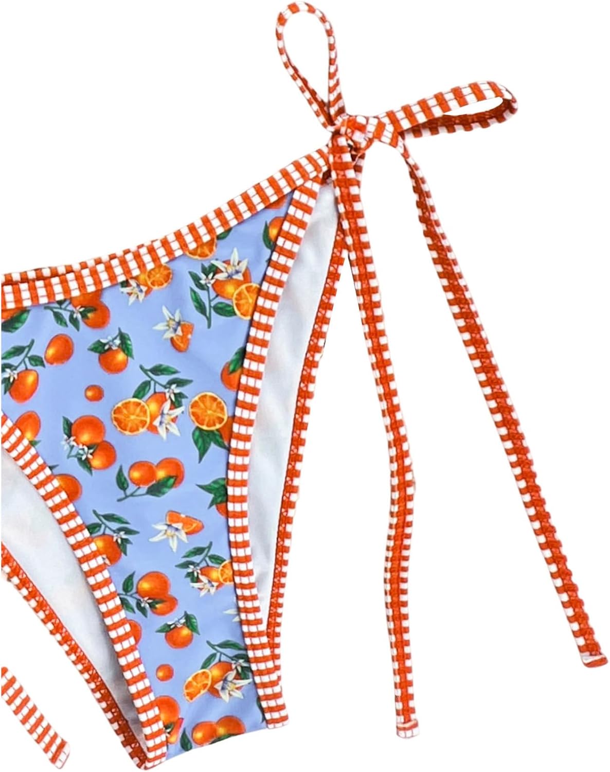 SweatyRocks Women's 2 Piece Triangle Halter Bikini Sets Fruit Stripe Swimwear Cutout Cheeky Bikini Sets - Image 3