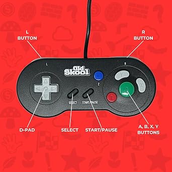 Old Skool DIGITAL CONTROLLER COMPATIBLE WITH GAMECUBE & GAMEBOY PLAYER -,Black