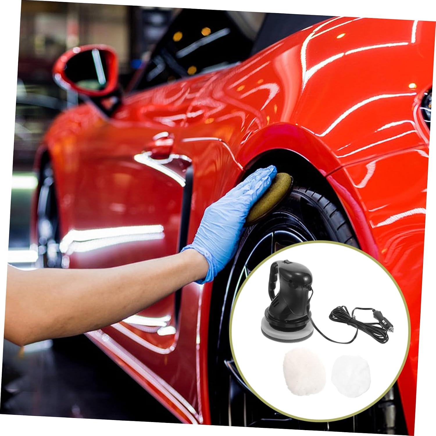 Ergonomic Handle Car Polisher Buffer Waxer Machine Car Sander Black Wax