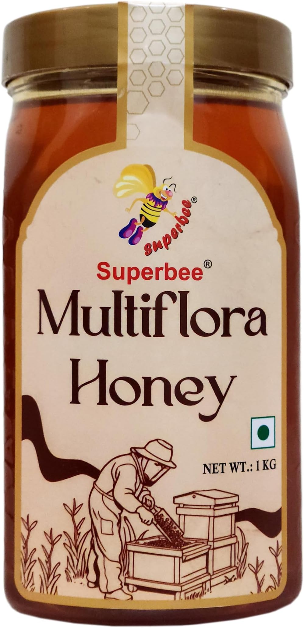 Super Bee Multiflora Honey 1kg - Raw & Natural | No Added Sugar | Immunity Booster | Organic Honey | Unpasteurized | For a Healthy Lifestyle