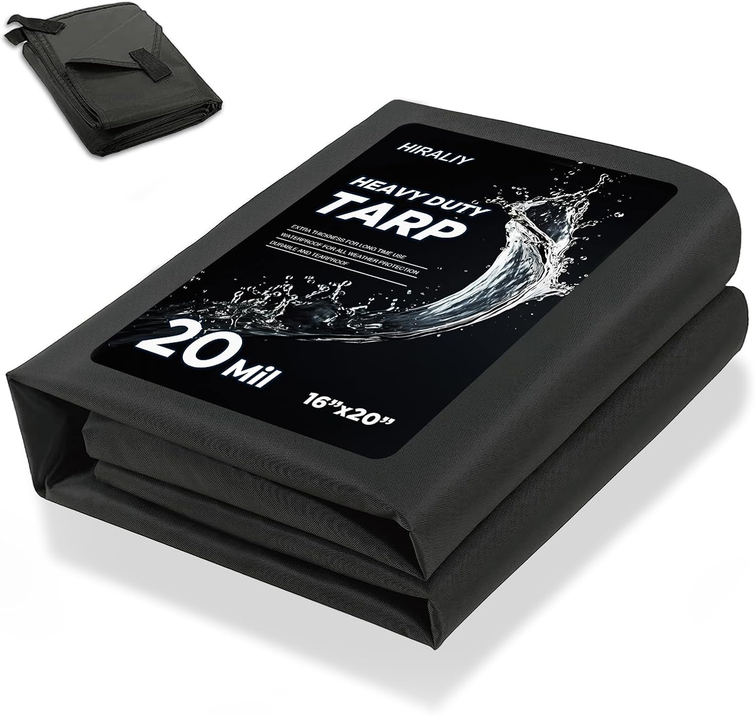 HIRALIY 20 Mil Heavy Duty Waterproof Tarp, 12x15ft Green Tarpaulin with Reinforced Webbing Loops, Multipurpose Oxford Canvas Tarp for Firewood, Roof, Camping, Pool