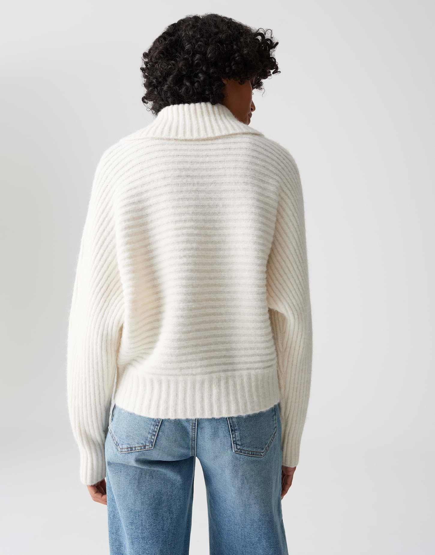 OPUS Damen Pullover | PURIKA Regular Rippstrickpullover mit Fledermausärmeln