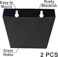 Vista 2 de Colector de tapa de botella oxidado negruzco montado en la pared para exteriores con agujeros de drenaje
